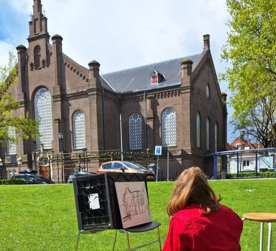 Zondagsschilderen Plantagekerk Zwolle - jubileumweek culturele expositie woensdag 2 juli vierkant